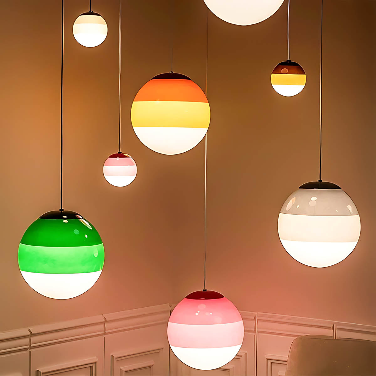 
Northwick Span Glass Ribbed Pendant Light — photo 3