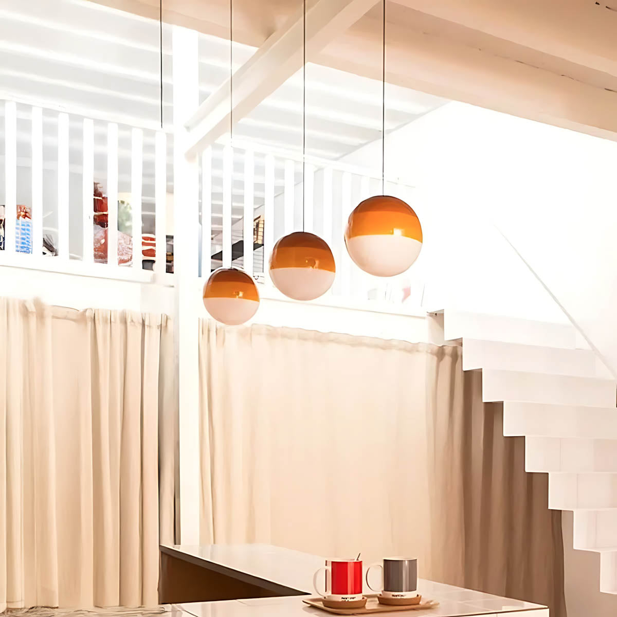 
Northwick Span Glass Ribbed Pendant Light — photo 9