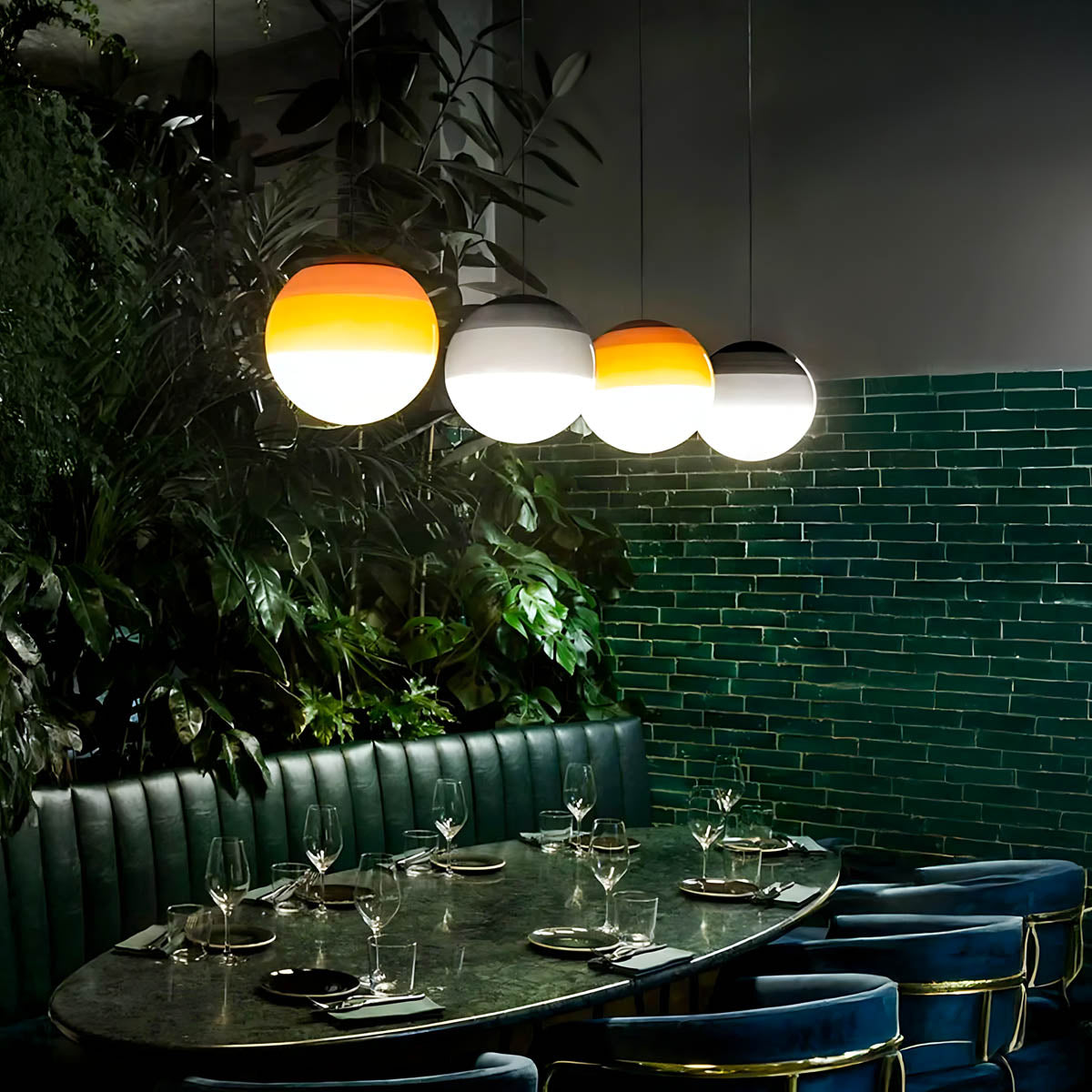 
Northwick Span Glass Ribbed Pendant Light — photo 5