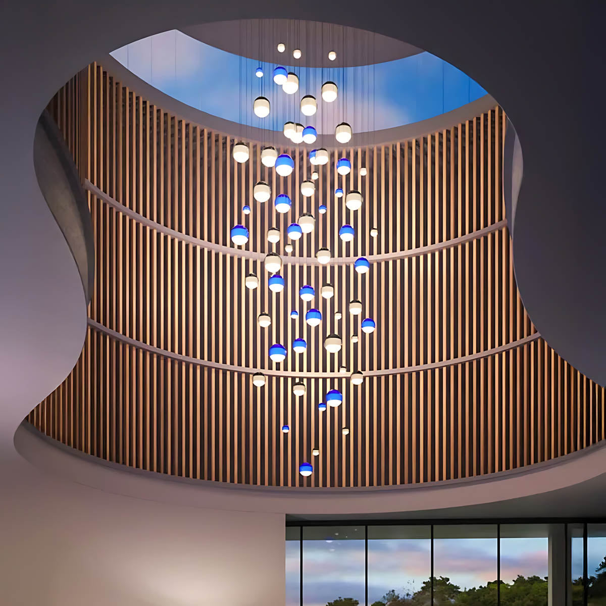 
Northwick Span Glass Ribbed Pendant Light — photo 6