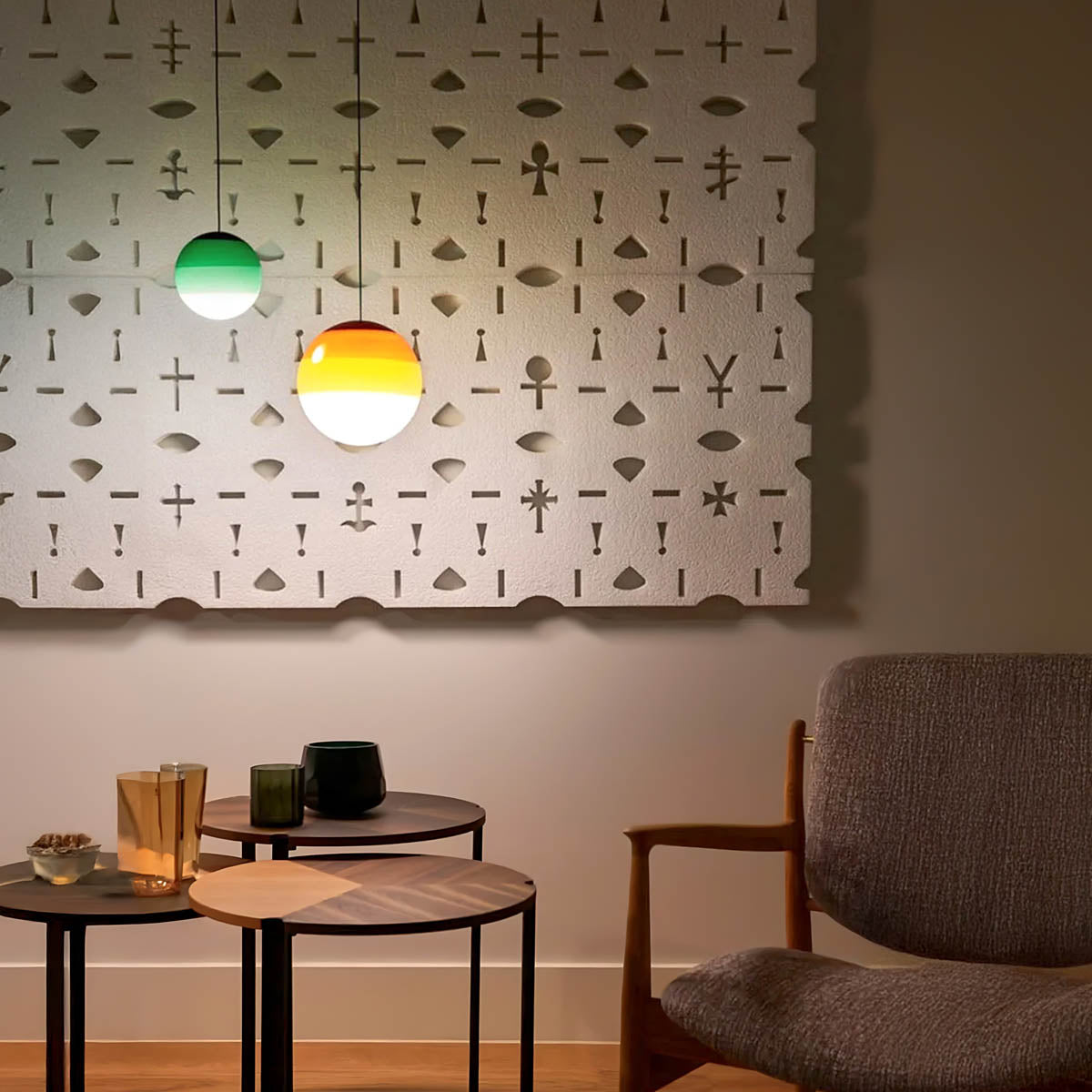 
Northwick Span Glass Ribbed Pendant Light — photo 7