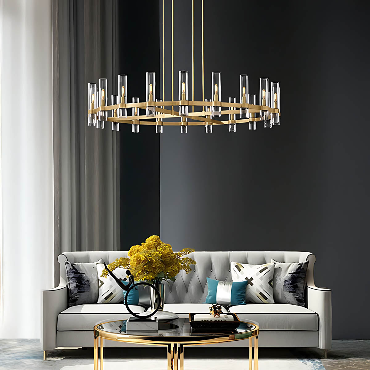 Westcott Span Glass Linear Chandelier — gallery image 5