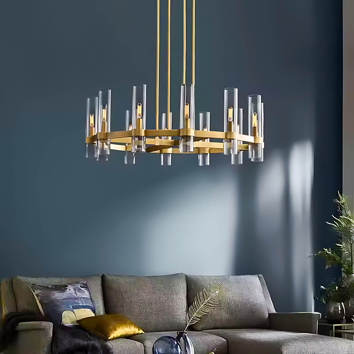 Westcott Span Glass Linear Chandelier — gallery image 6