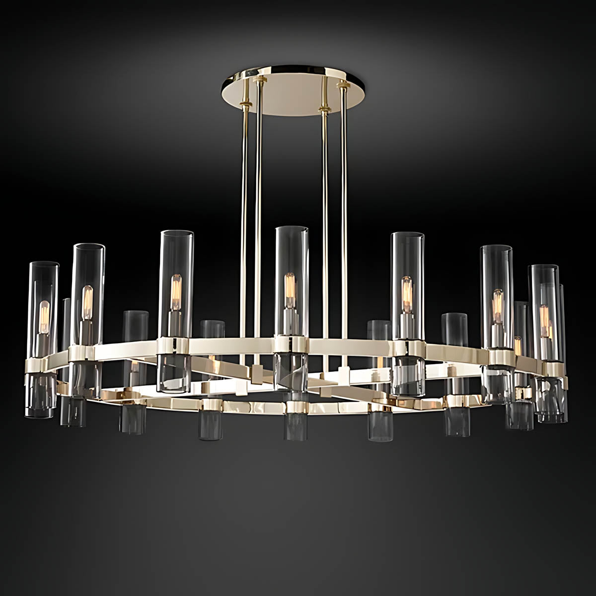 Westcott Span Glass Linear Chandelier — gallery image 7