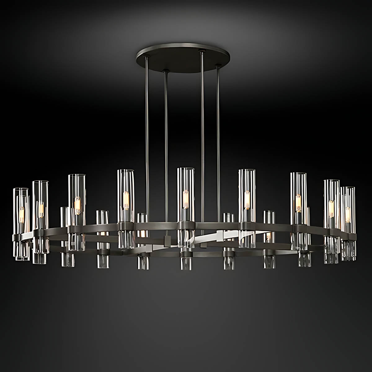 Westcott Span Glass Linear Chandelier — gallery image 9