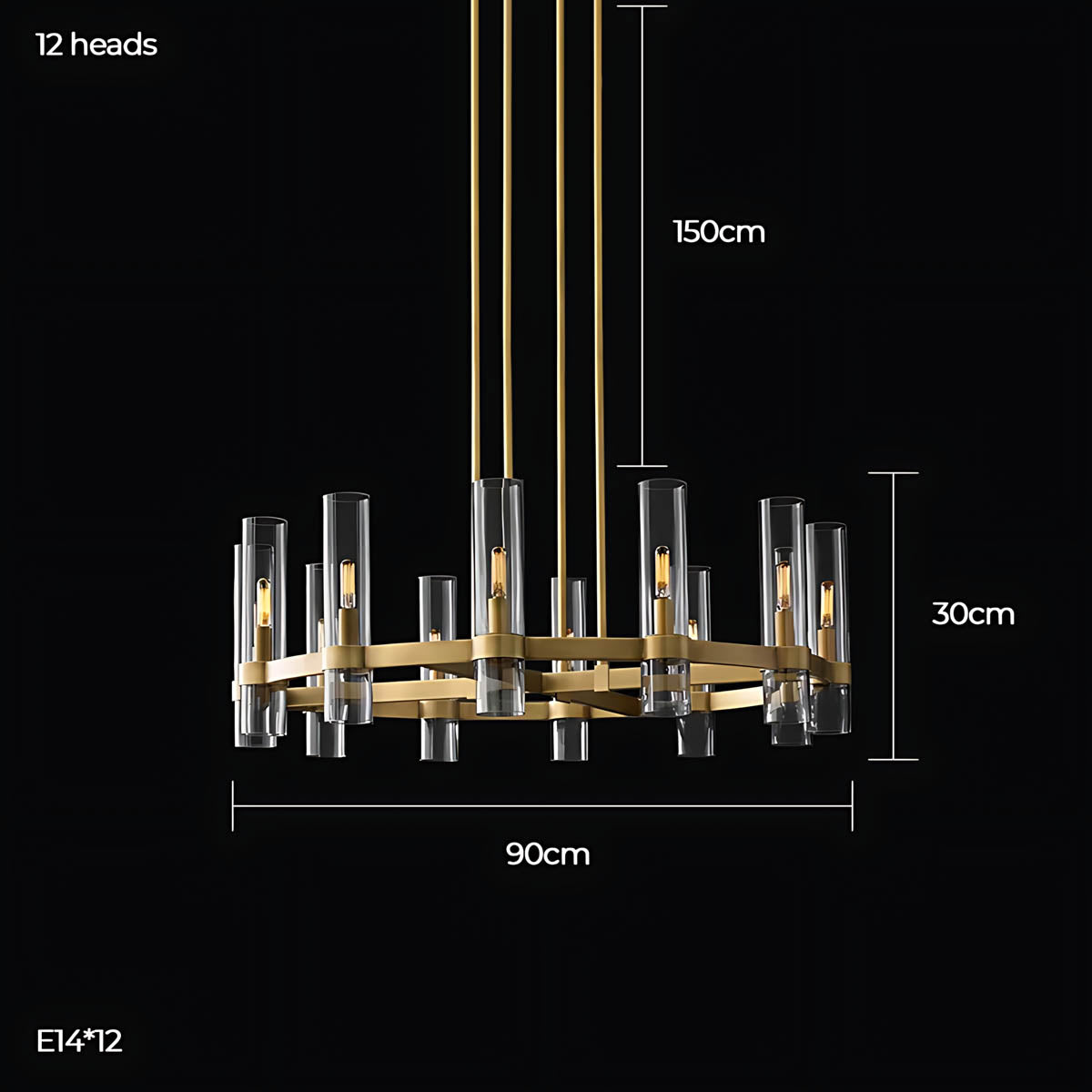 Westcott Span Glass Linear Chandelier — gallery image 17
