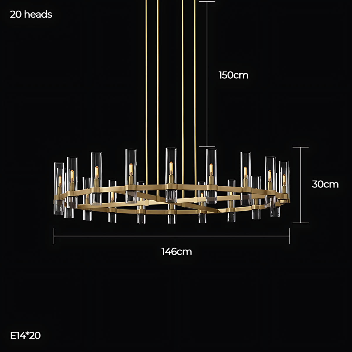 Westcott Span Glass Linear Chandelier — gallery image 19