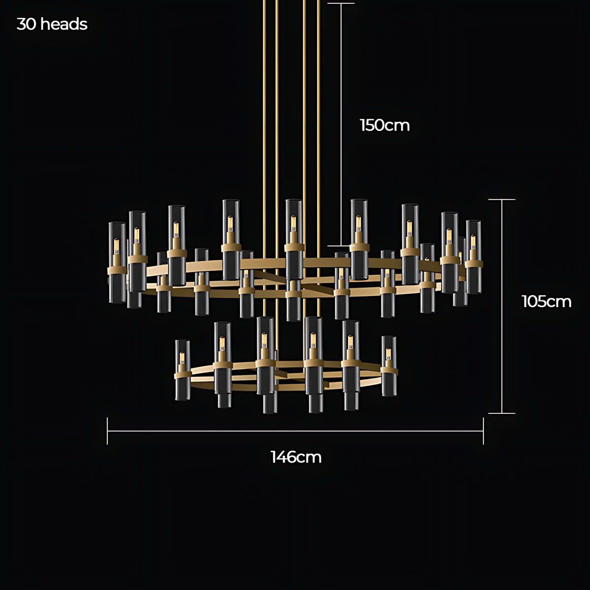 Westcott Span Glass Linear Chandelier — gallery image 21