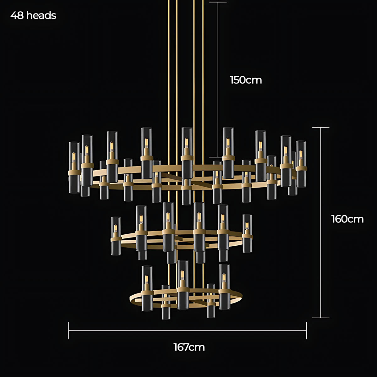 Westcott Span Glass Linear Chandelier — gallery image 23