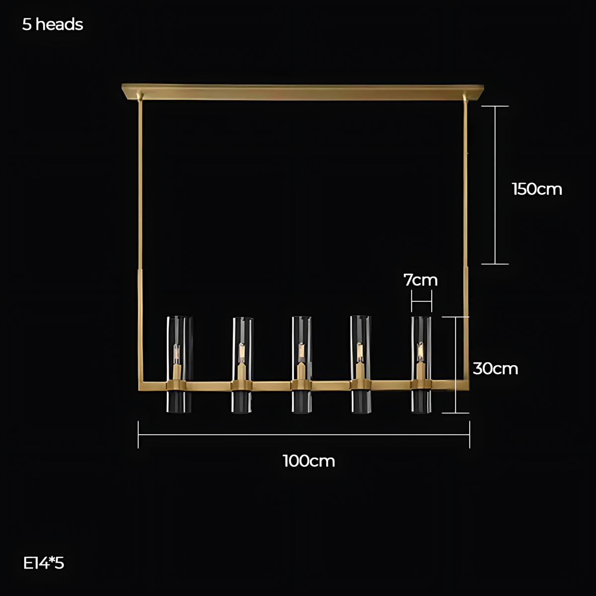 Westcott Span Glass Linear Chandelier — gallery image 24