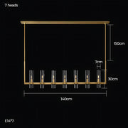 Westcott Span Glass Linear Chandelier — gallery image 26