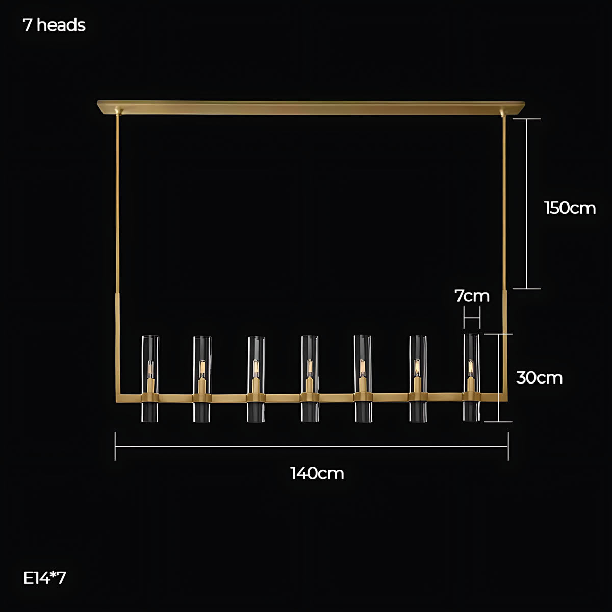 Westcott Span Glass Linear Chandelier — gallery image 26