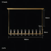Westcott Span Glass Linear Chandelier — gallery image 27
