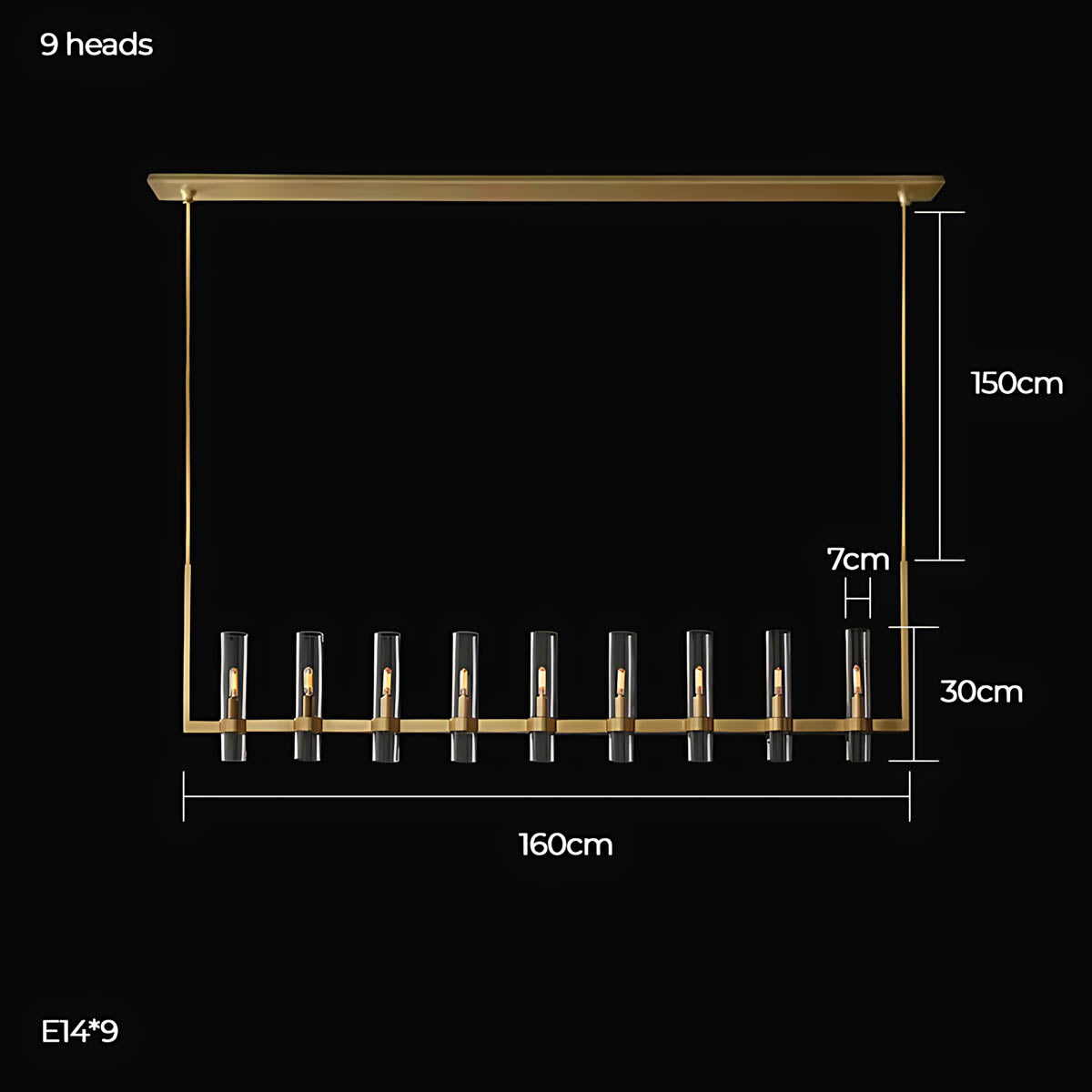 Westcott Span Glass Linear Chandelier — gallery image 27