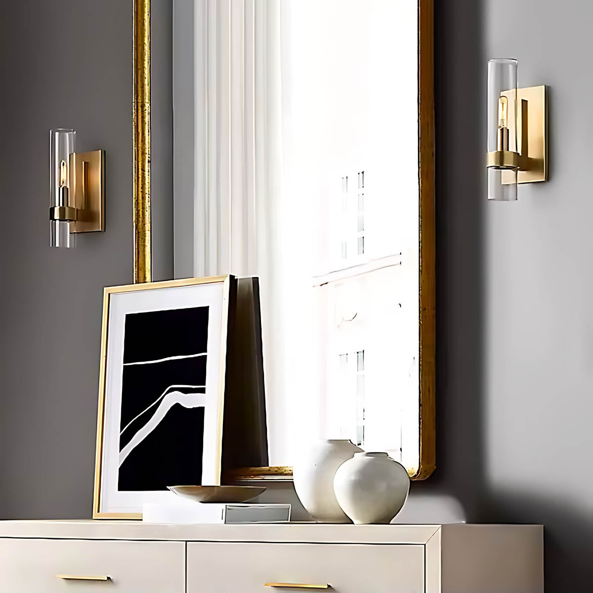 Alderwood Span Glass Linear Wall Sconce — gallery image 4