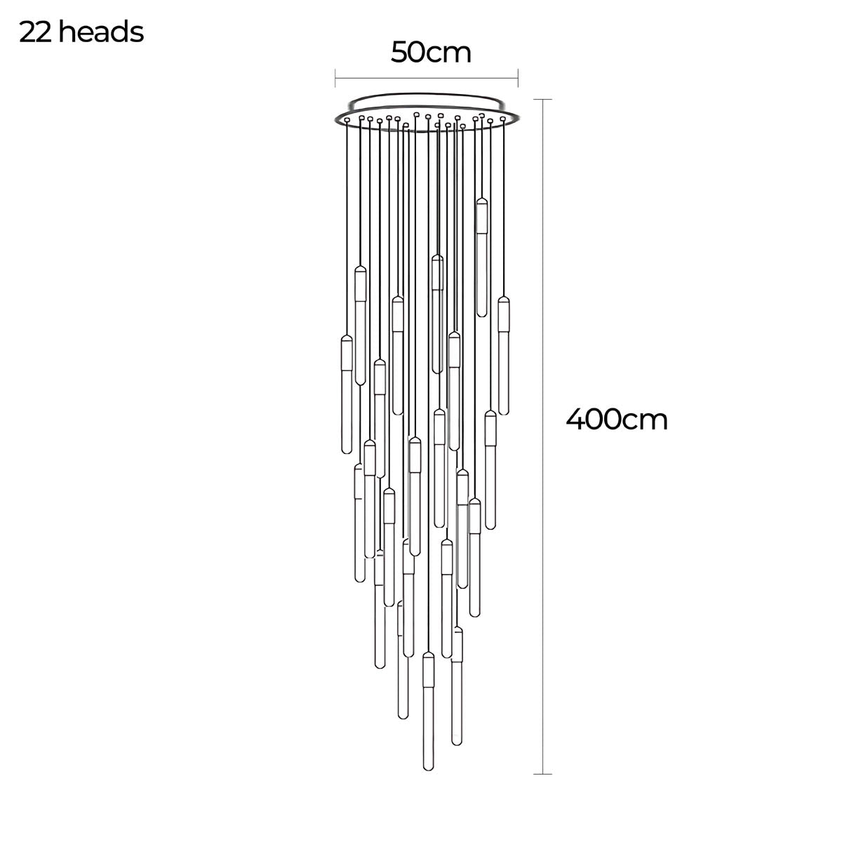 Cranford Span Aluminum Chandelier — gallery image 28