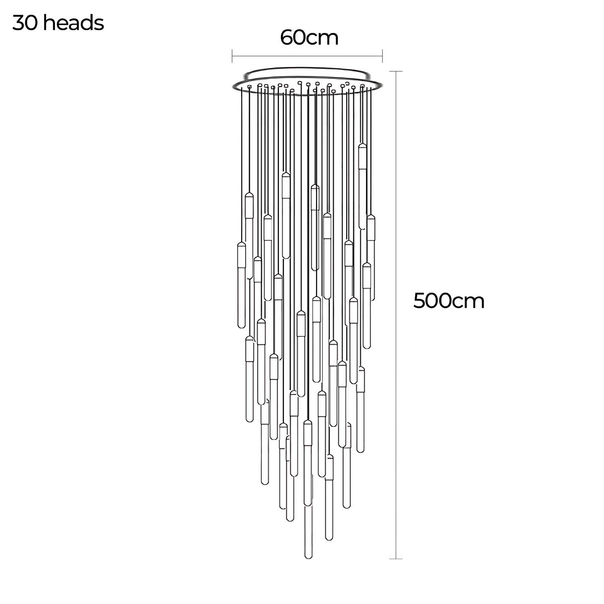 Cranford Span Aluminum Chandelier — gallery image 30