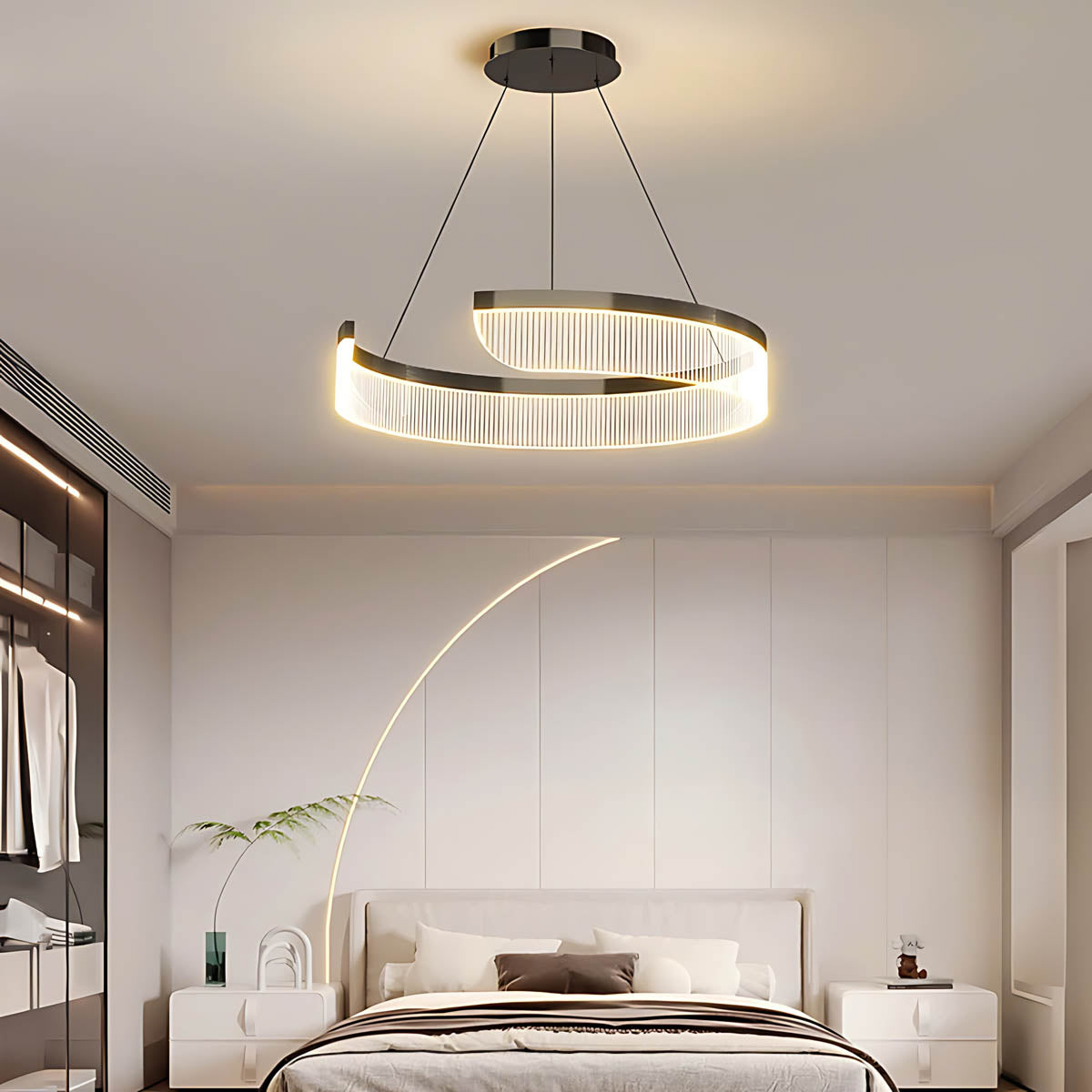 Rosewood Span Aluminum Ring Chandelier — Open Box — gallery image 1