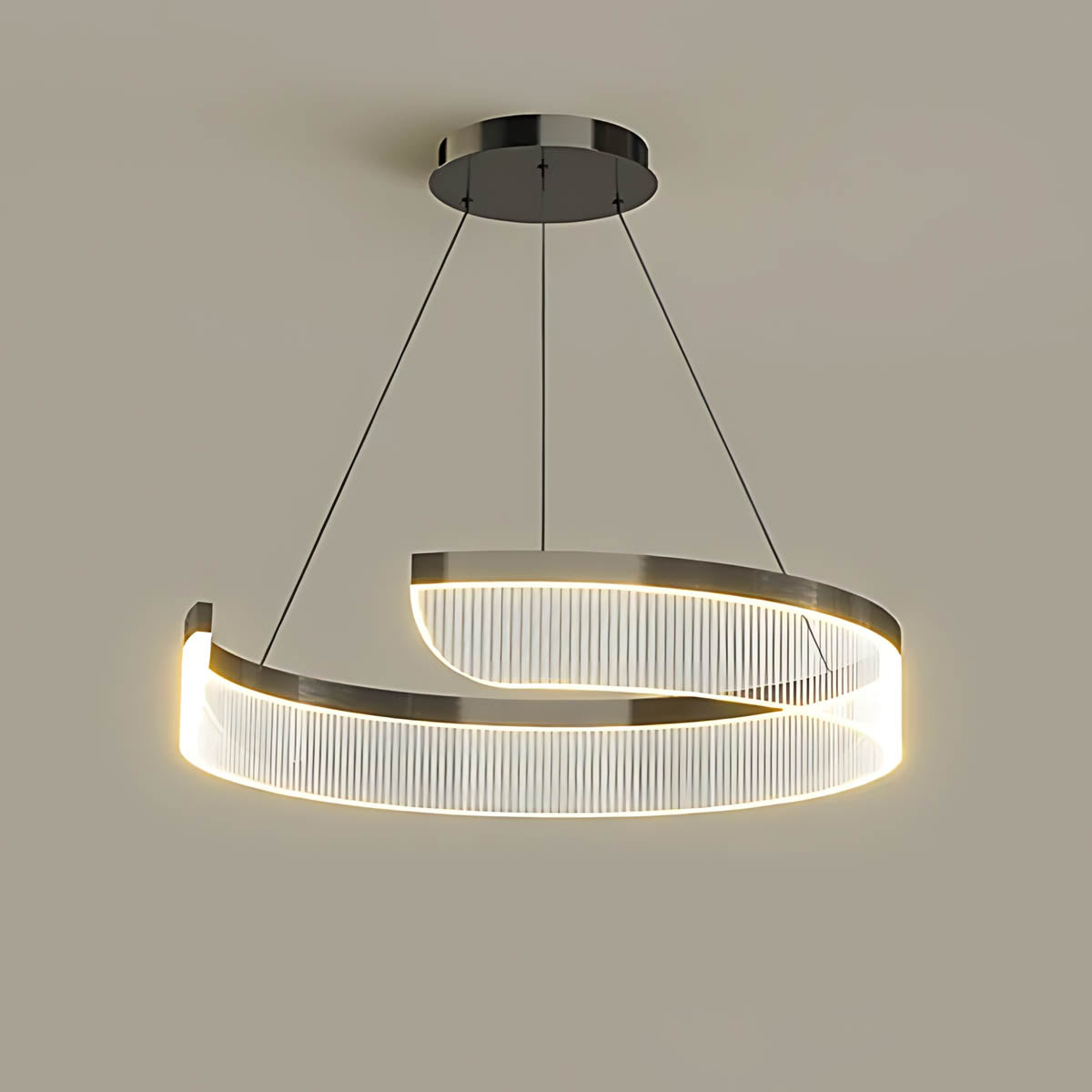 Rosewood Span Aluminum Ring Chandelier — Open Box — gallery image 2