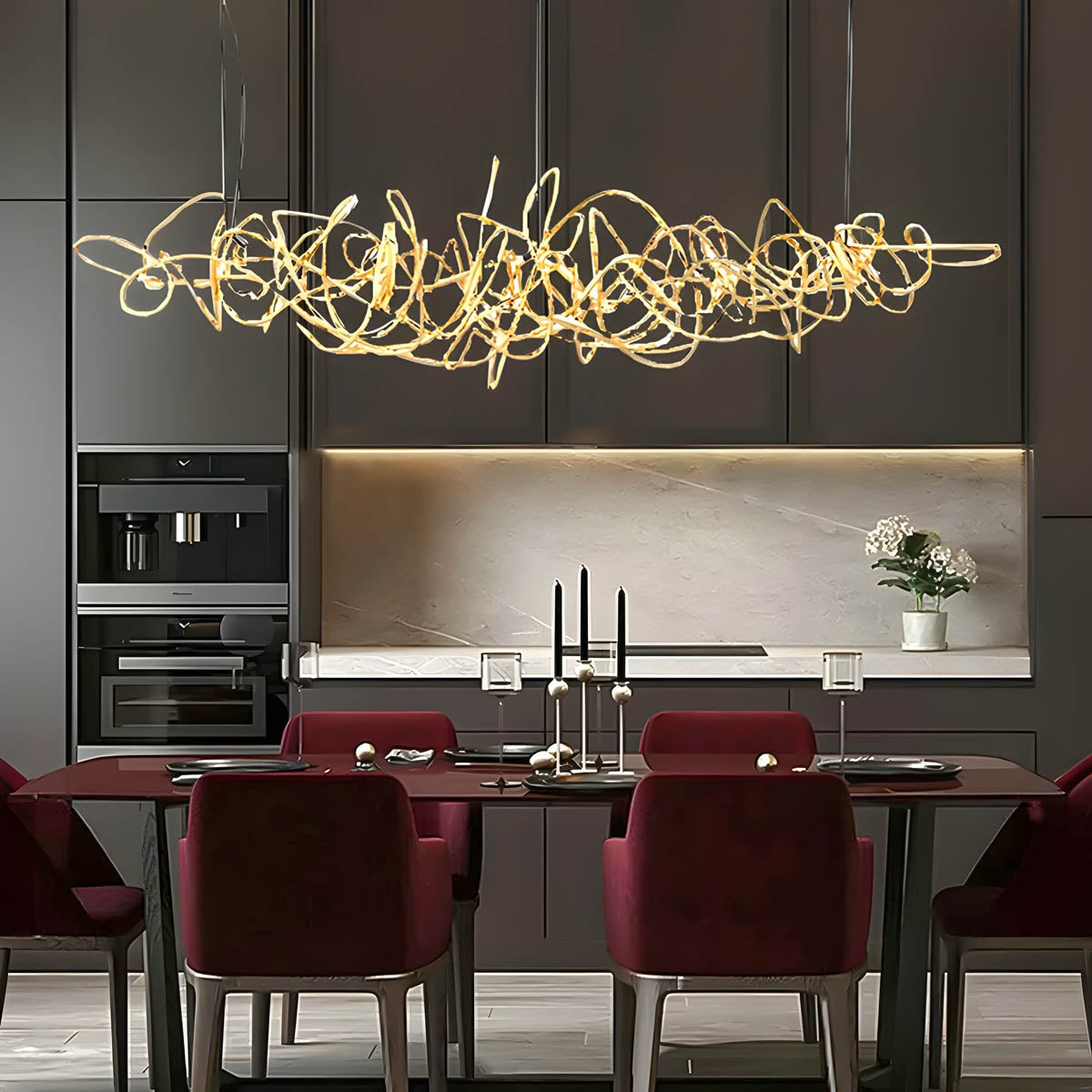 Whitmore Axis Stainless Steel Chandelier — Open Box — gallery image 2