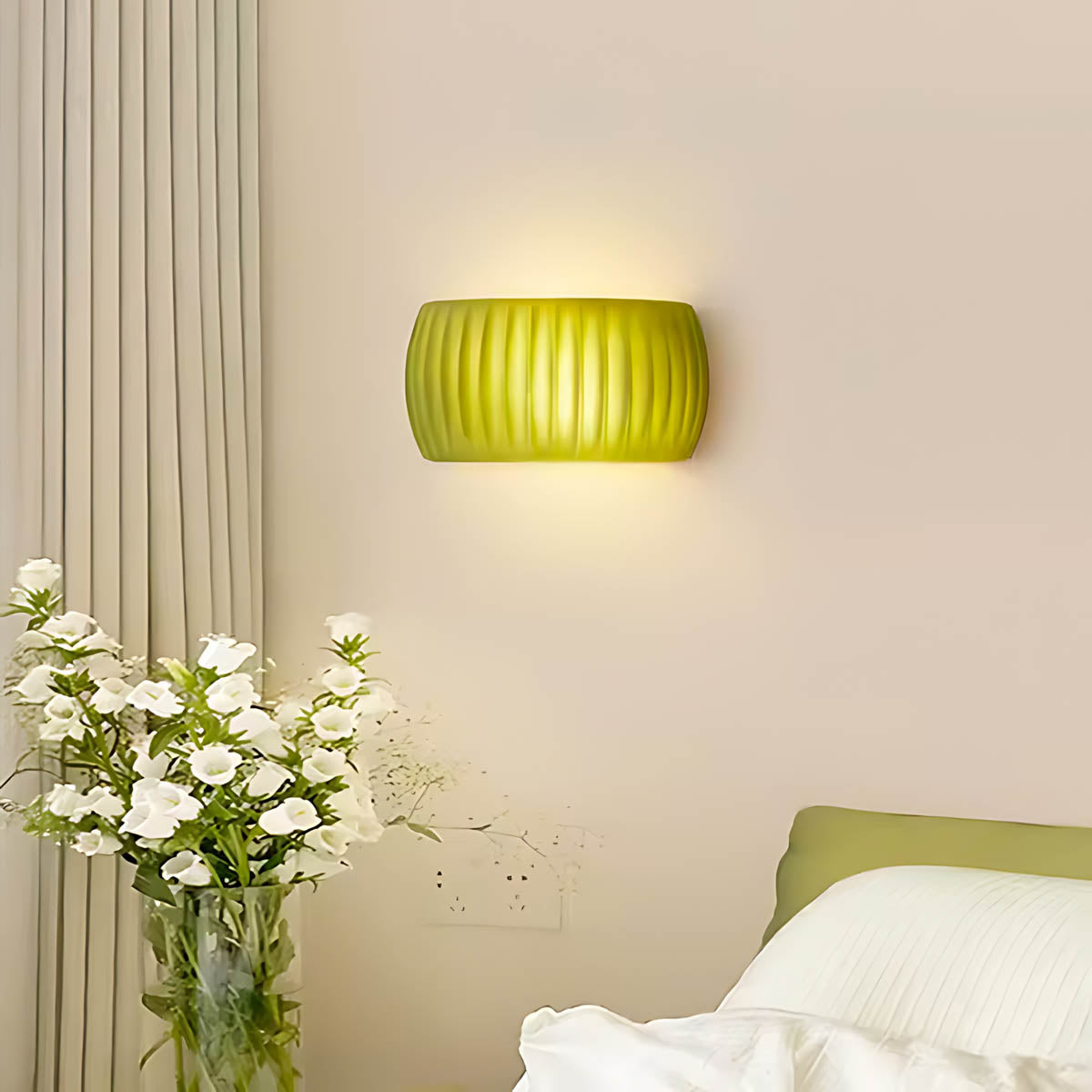 Greenwood Span Resin Ribbed Wall Sconce — gallery image 4