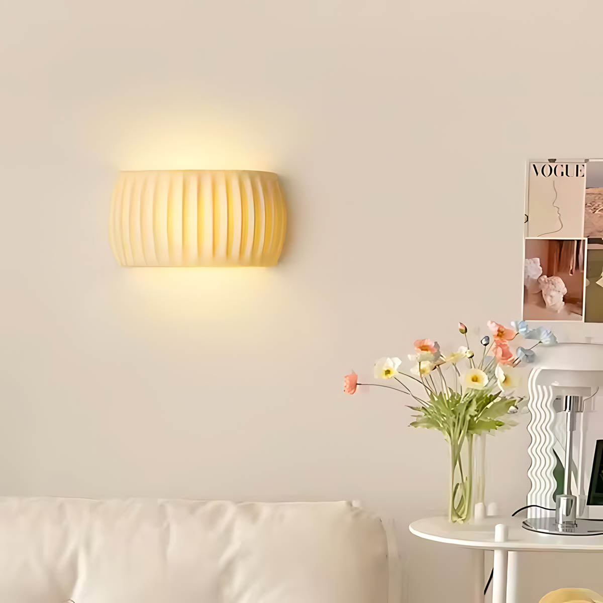 Greenwood Span Resin Ribbed Wall Sconce — gallery image 3