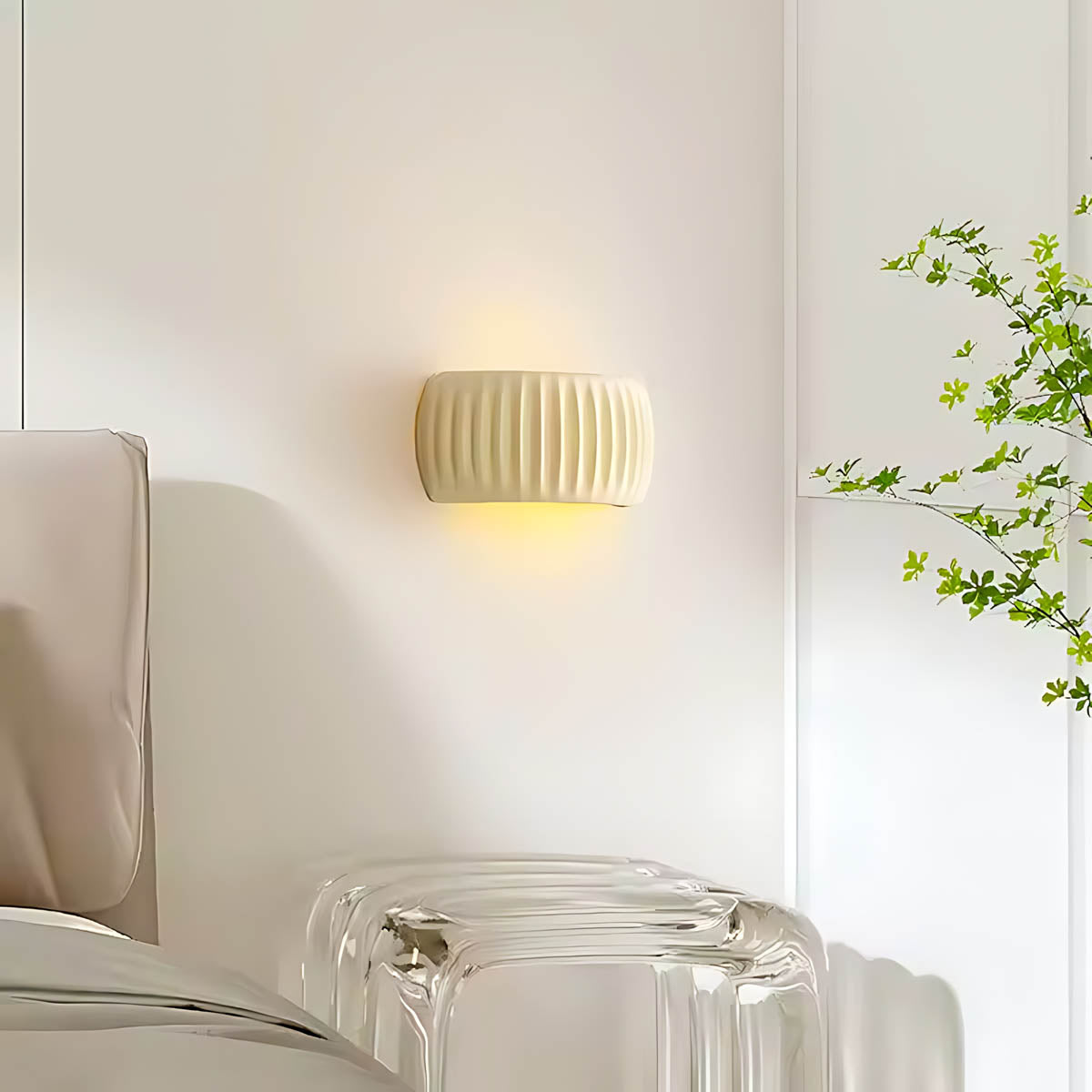 Greenwood Span Resin Ribbed Wall Sconce — gallery image 12