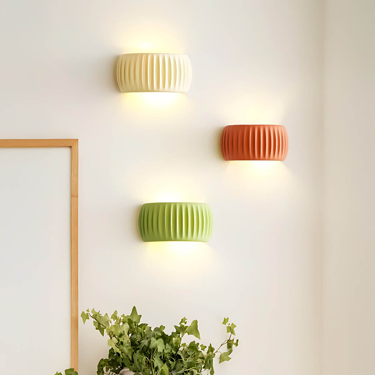 Greenwood Span Resin Ribbed Wall Sconce — gallery image 2