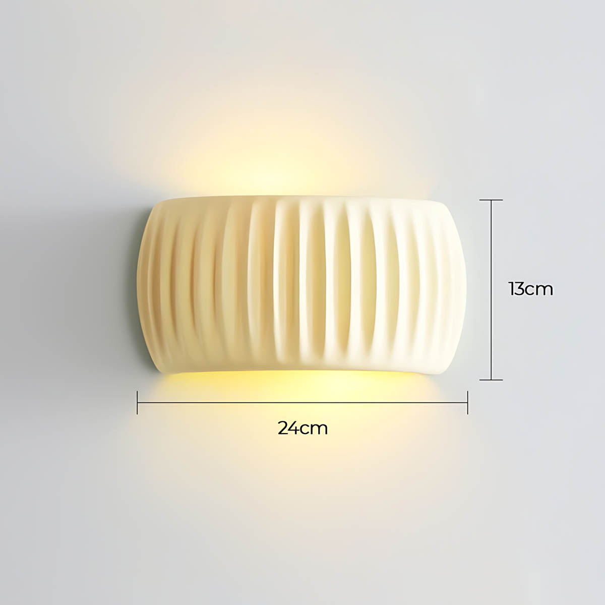 Greenwood Span Resin Ribbed Wall Sconce — gallery image 5