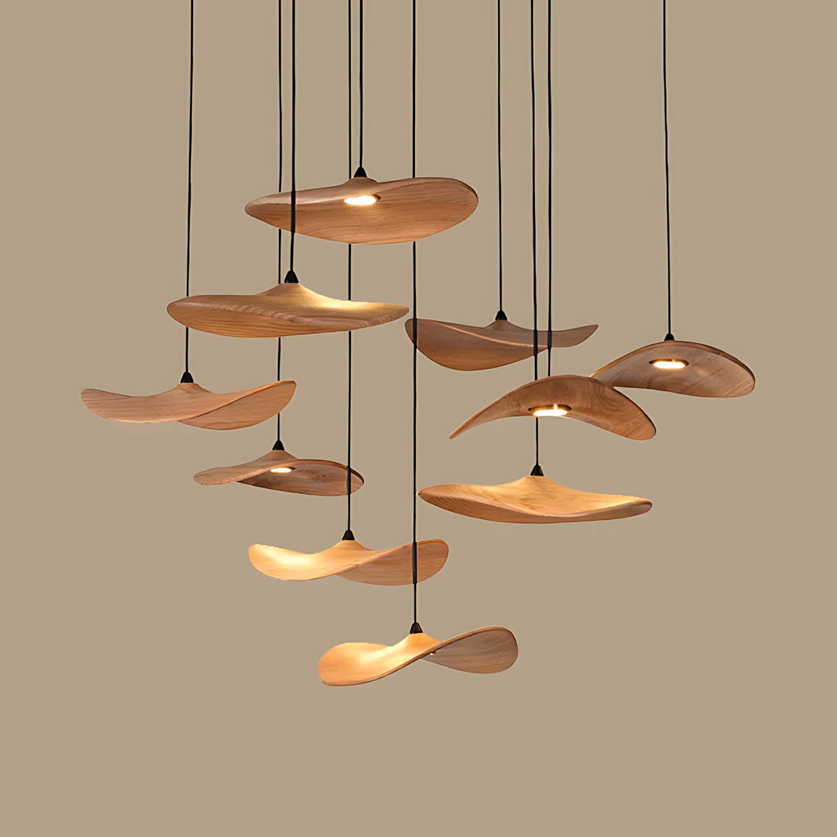 Foxglove Span Wood Chandelier — gallery image 24