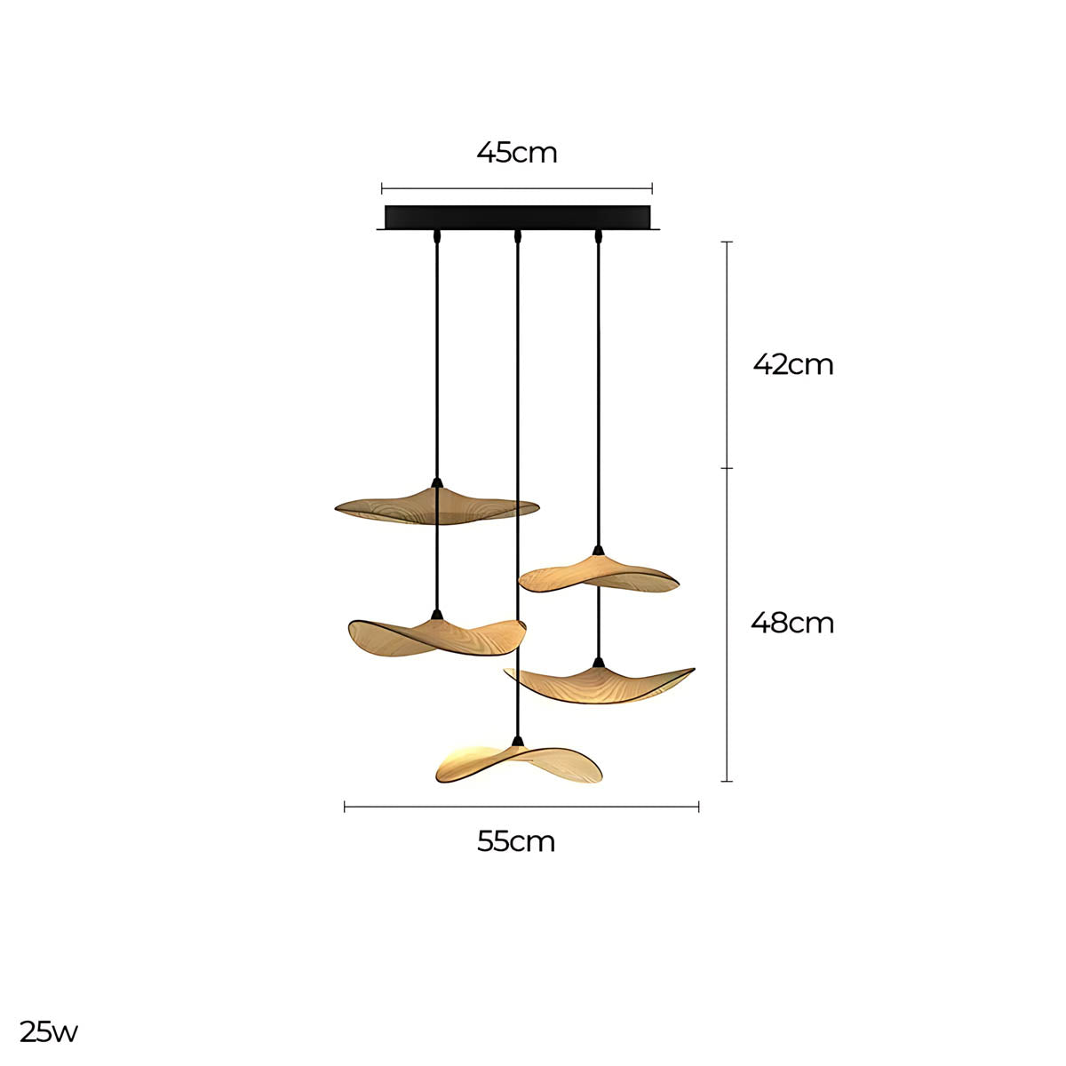 Foxglove Span Wood Chandelier — gallery image 14