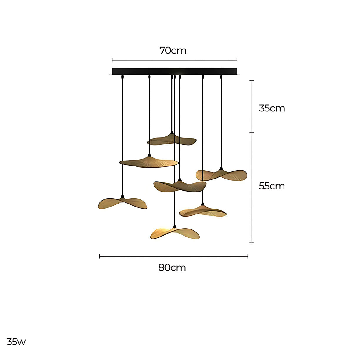Foxglove Span Wood Chandelier — gallery image 16
