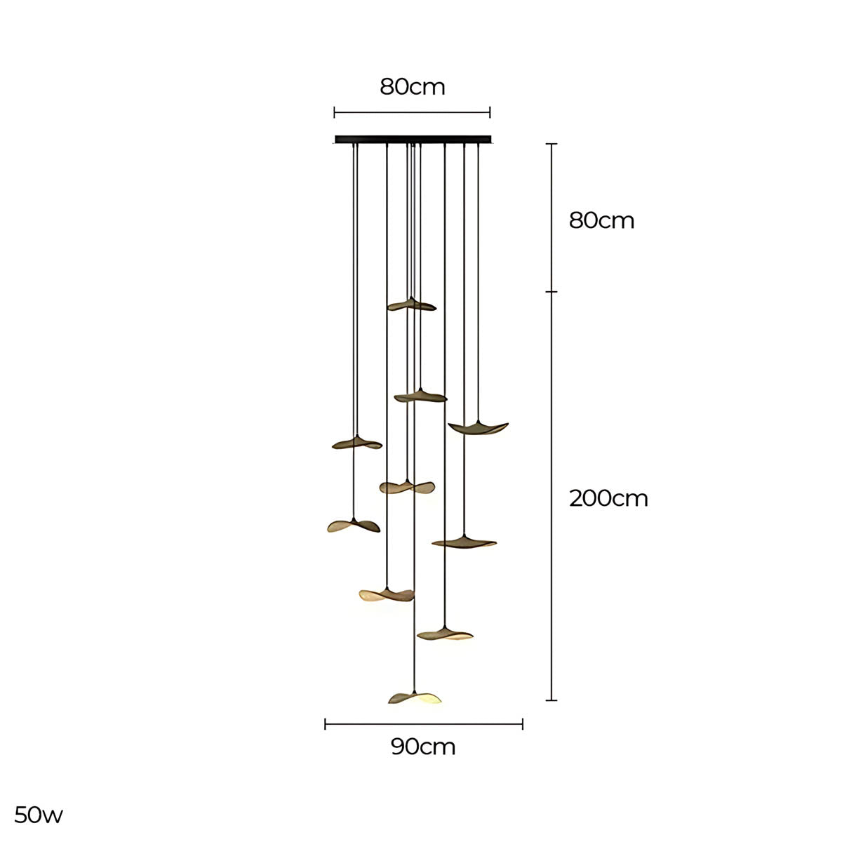 Foxglove Span Wood Chandelier — gallery image 3