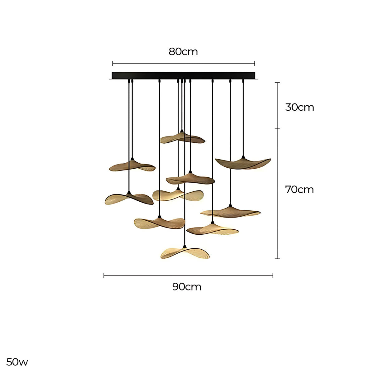 Foxglove Span Wood Chandelier — gallery image 5