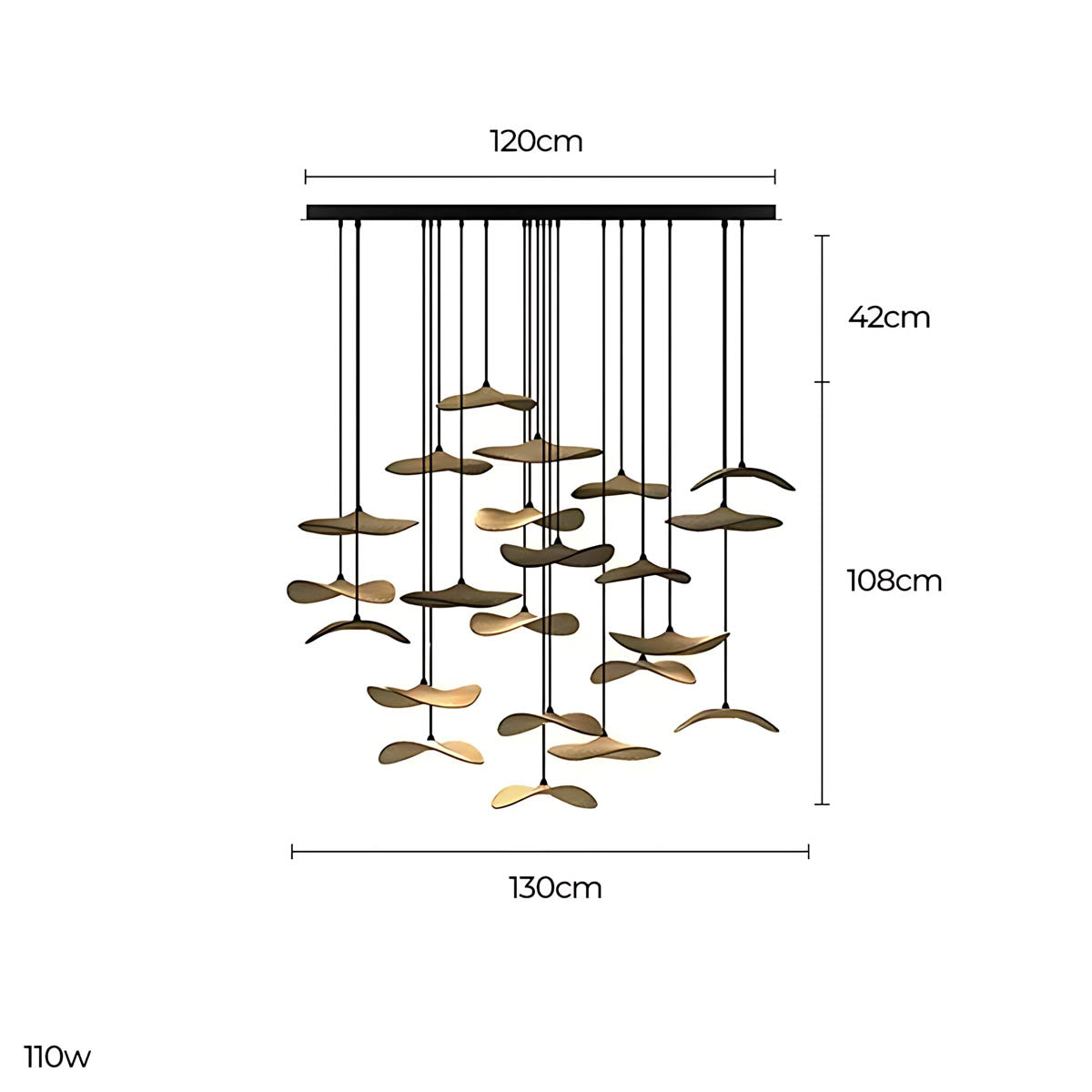 Foxglove Span Wood Chandelier — gallery image 9