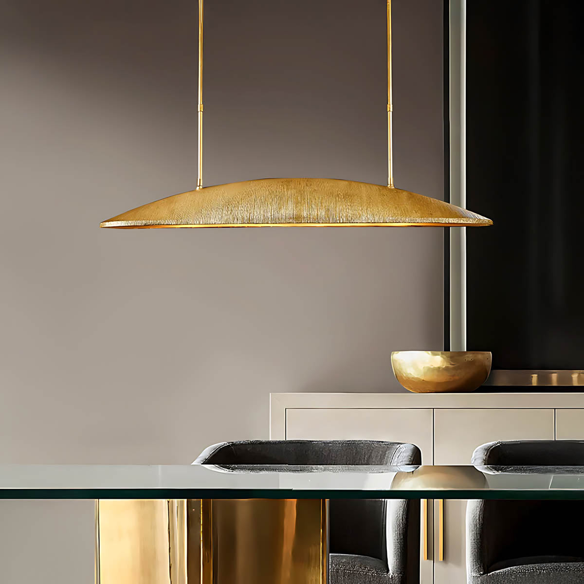 Blackthorn Span Brass Linear Chandelier — gallery image 13