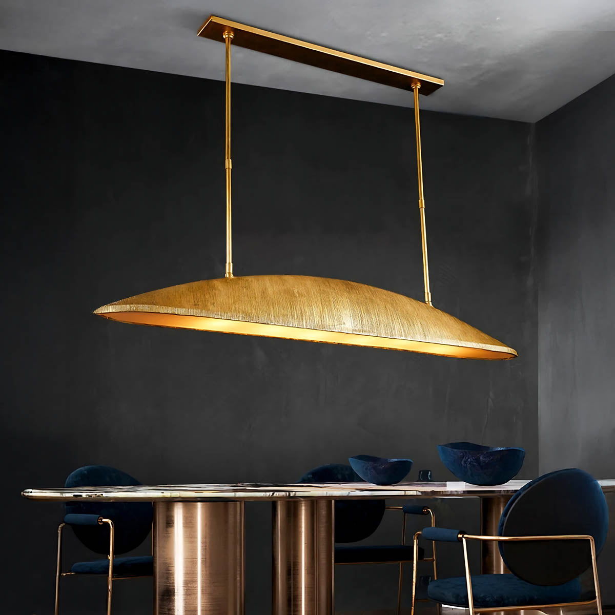Blackthorn Span Brass Linear Chandelier — gallery image 2