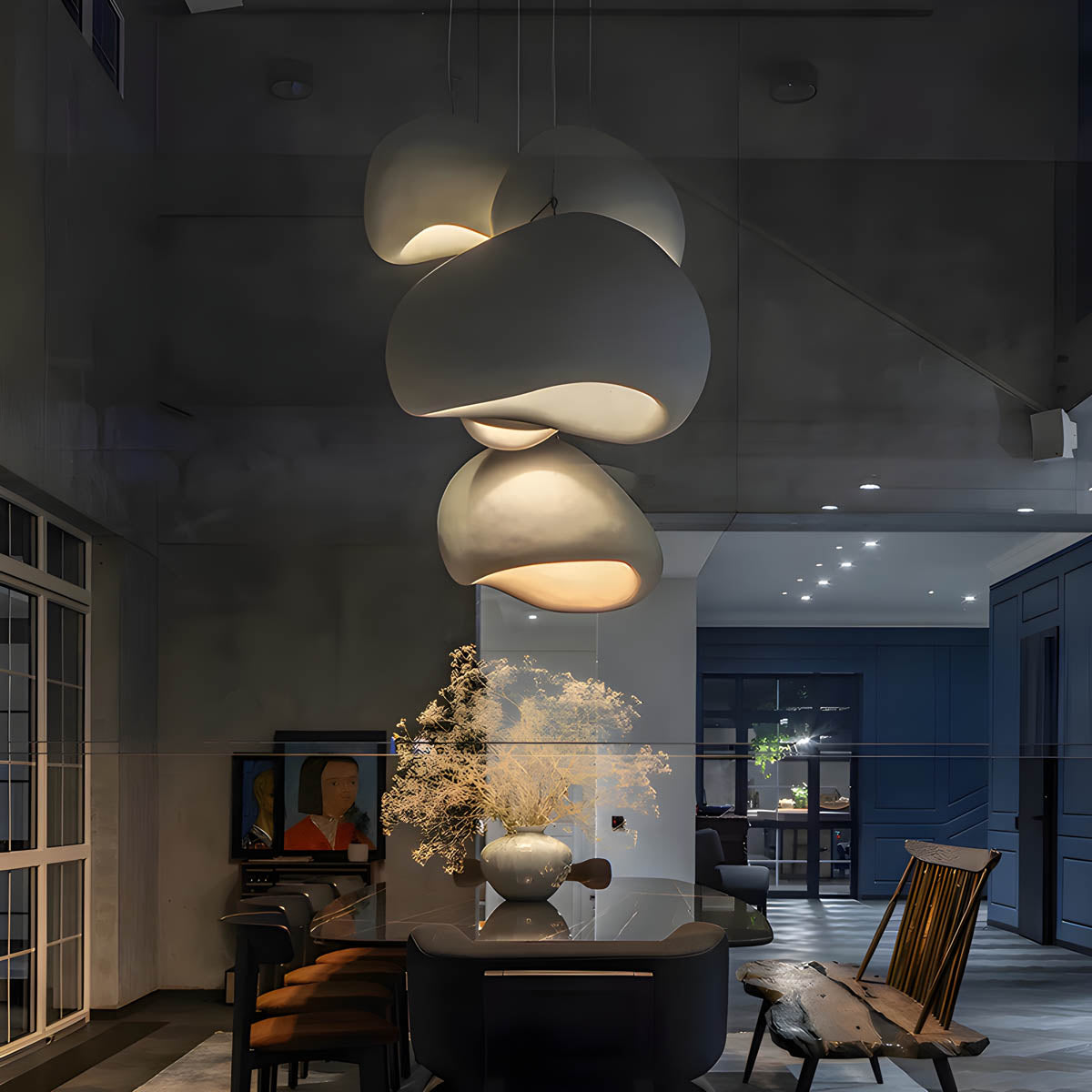 Kestrel Form Sculptural Polymer Pendant Light — gallery image 8