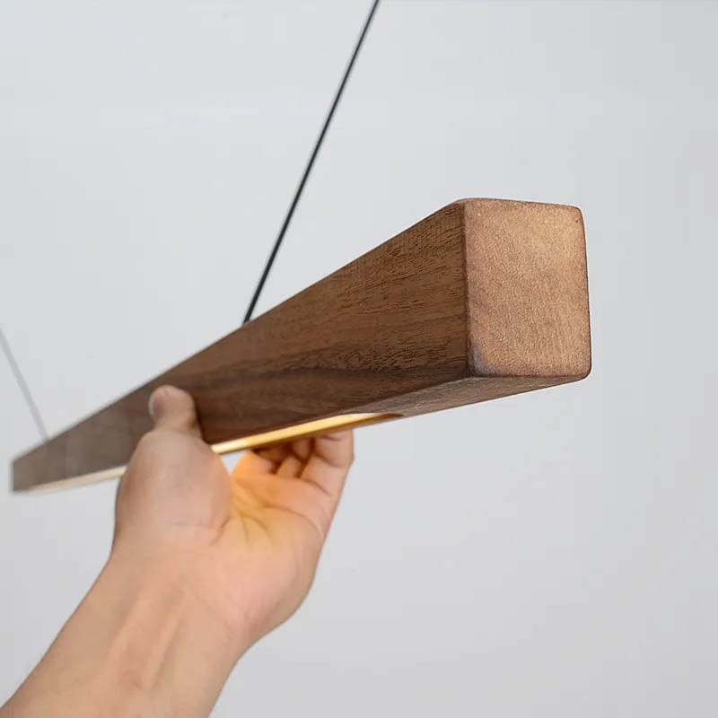 Hollis Beam Linear Wood LED Pendant Light — gallery image 2