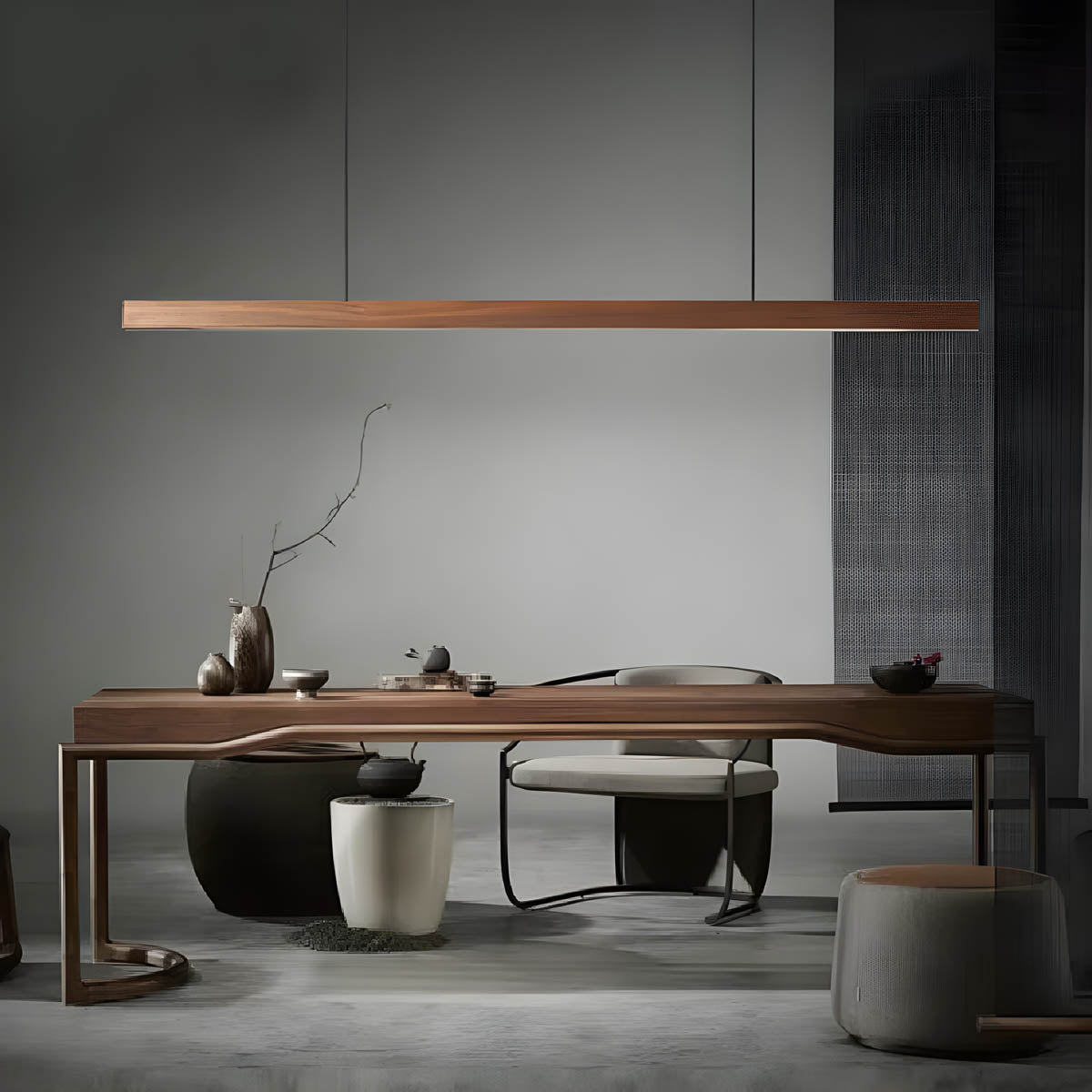 Hollis Beam Linear Wood LED Pendant Light — gallery image 8
