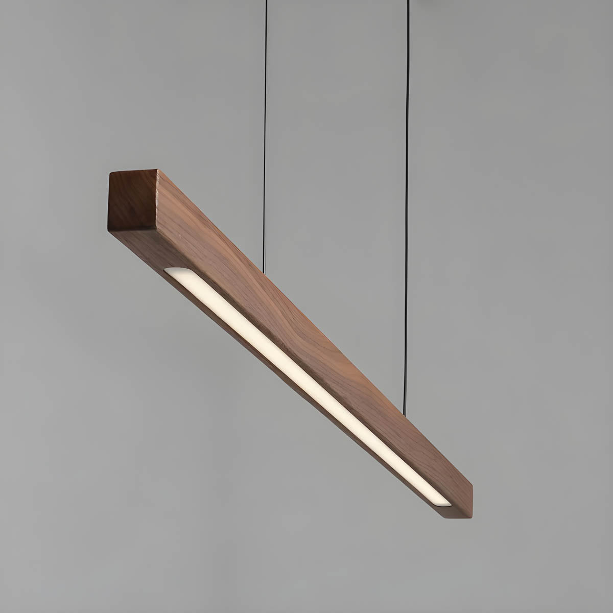 Hollis Beam Linear Wood LED Pendant Light — gallery image 5