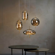 Cedar Ember Brown Glass LED Pendant Light — gallery image 3