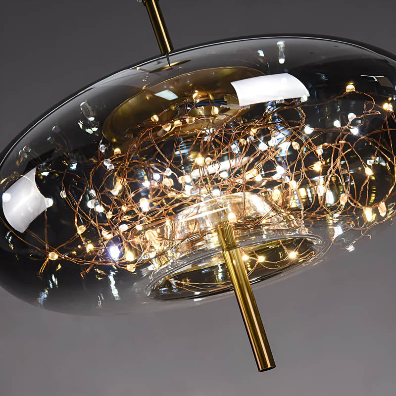 Cedar Ember Brown Glass LED Pendant Light — gallery image 6