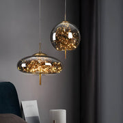 Cedar Ember Brown Glass LED Pendant Light — gallery image 2