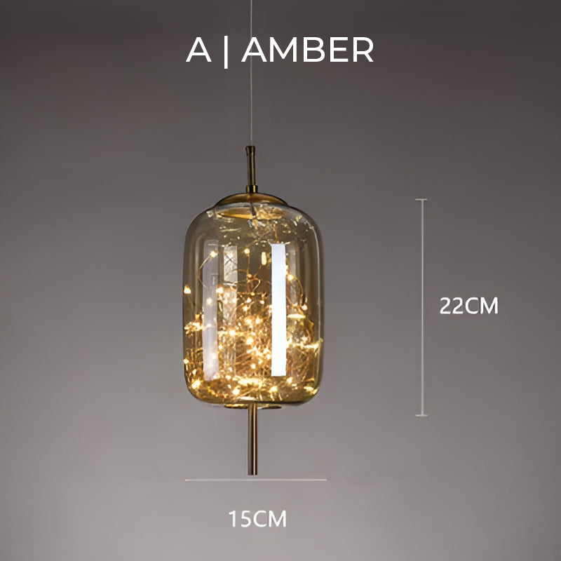 Cedar Ember Brown Glass LED Pendant Light — gallery image 8
