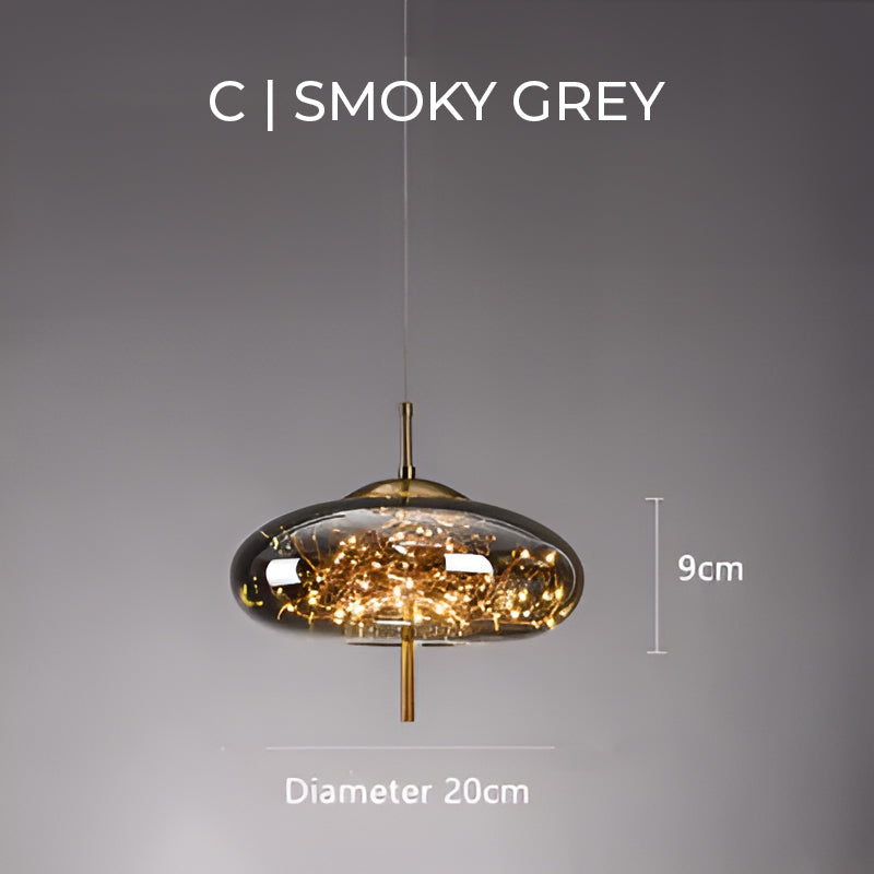 Cedar Ember Brown Glass LED Pendant Light — gallery image 11