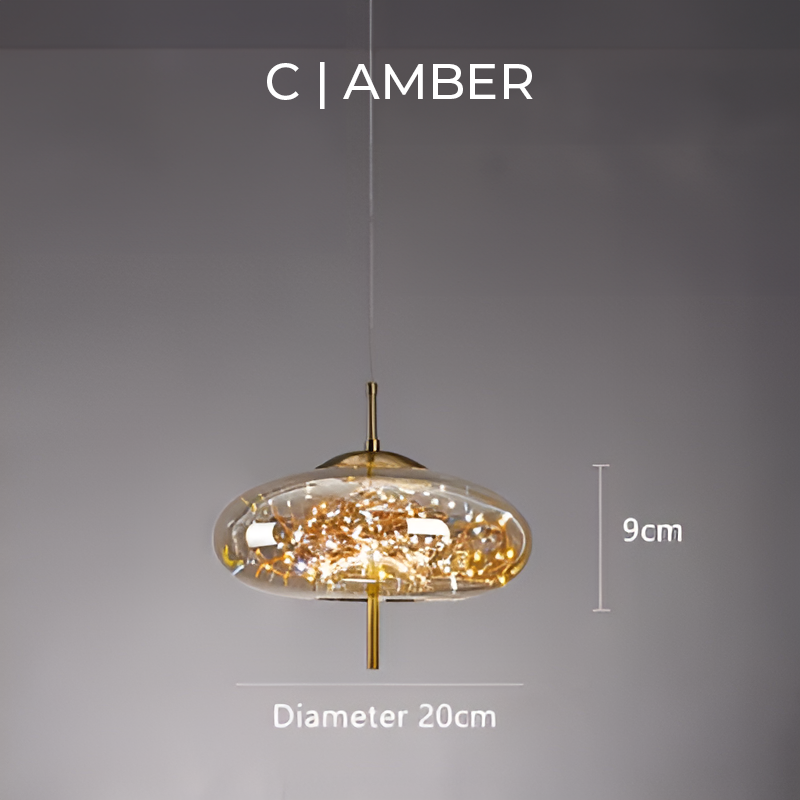 Cedar Ember Brown Glass LED Pendant Light — gallery image 12