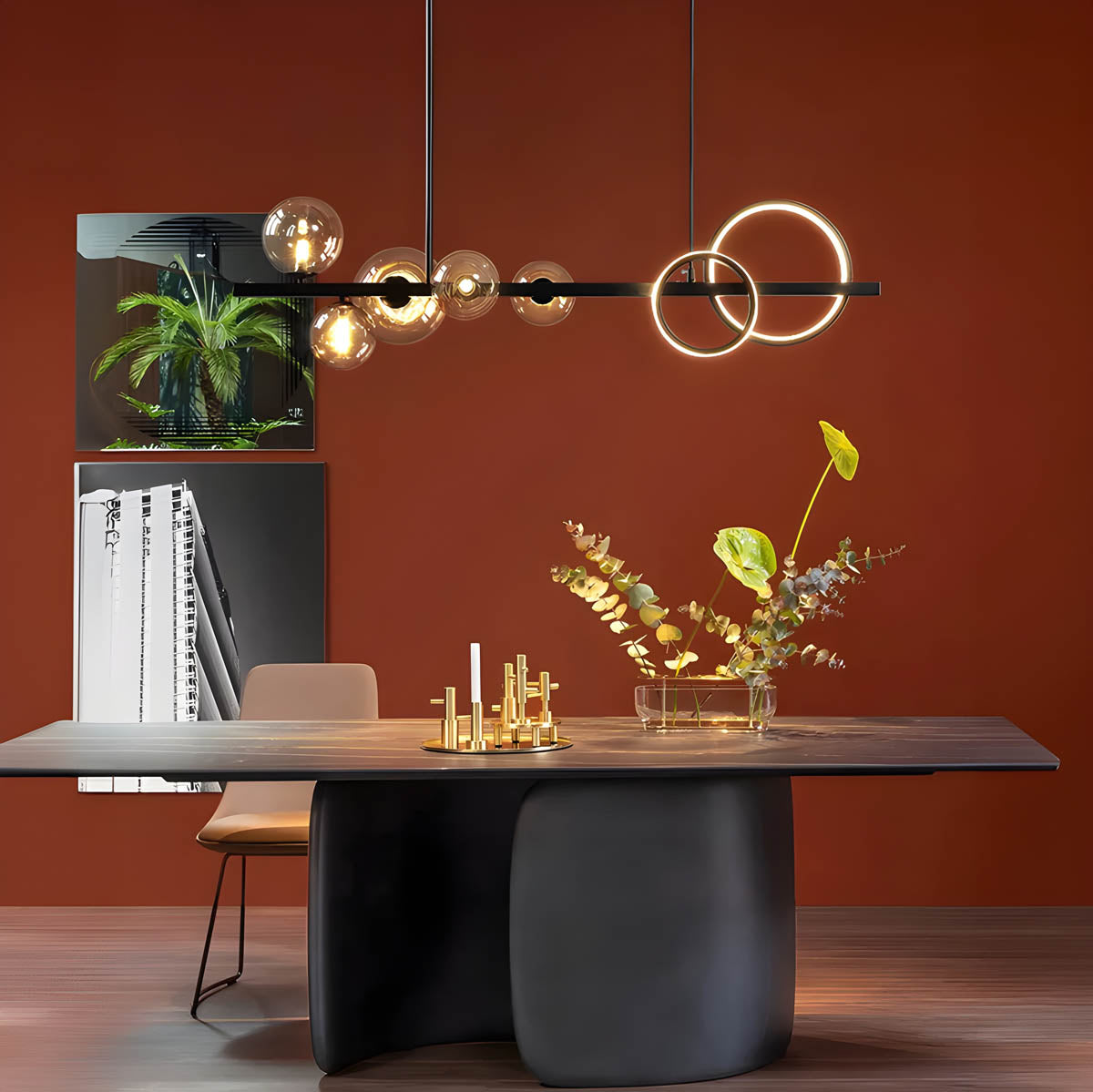 Hollis Curve Sculptural Glass Chandelier — gallery image 11
