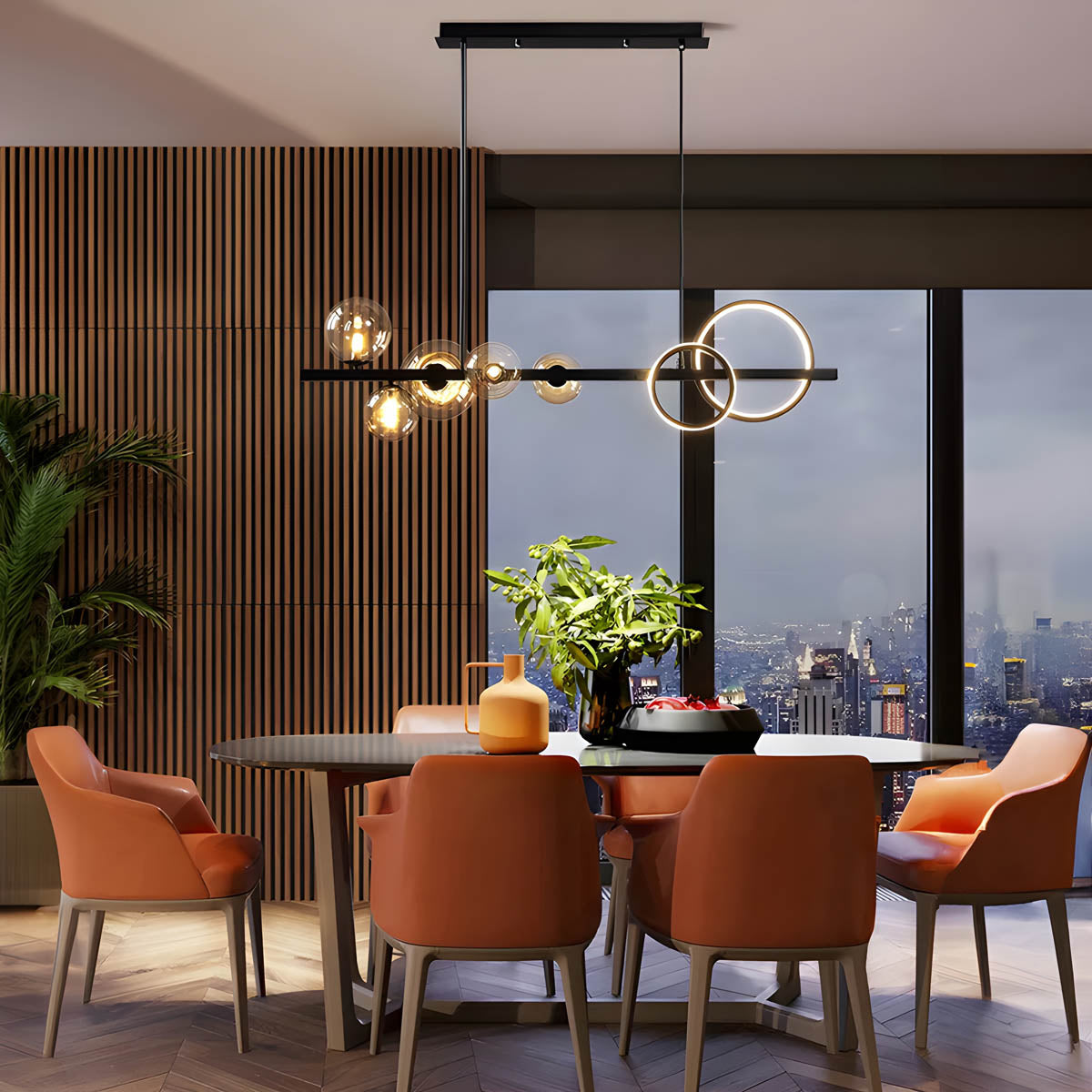 Hollis Curve Sculptural Glass Chandelier — gallery image 6