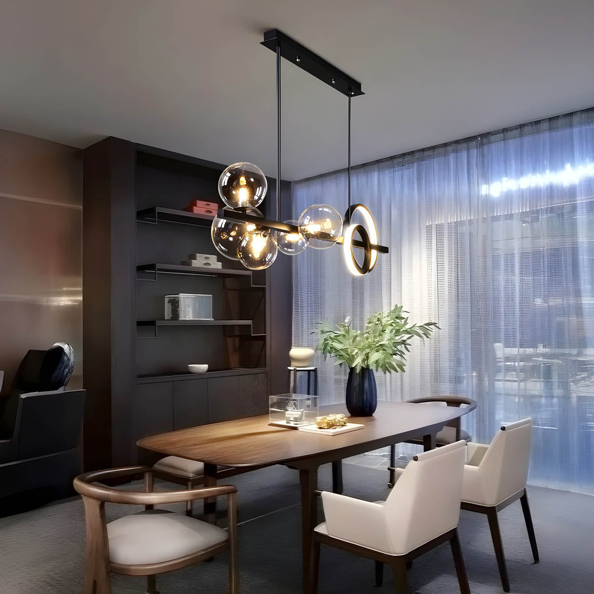 Hollis Curve Sculptural Glass Chandelier — gallery image 5